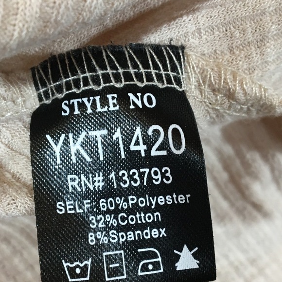 POL Ribbed Lace Trim Cami Tank Top Beige Sleeveless Women's Size L Style YKT1420 - Picture 5 of 6